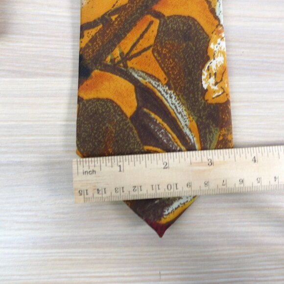 VINTAGE Guy Laroche Neck Tie Men Brown Paris Monsieur Silk Animal Duck Retro USA - Picture 6 of 9